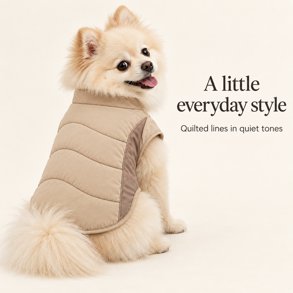 Dune Offset Quilted Dog Jacket