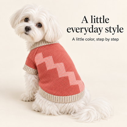 Coral Step Knit Dog Cardigan