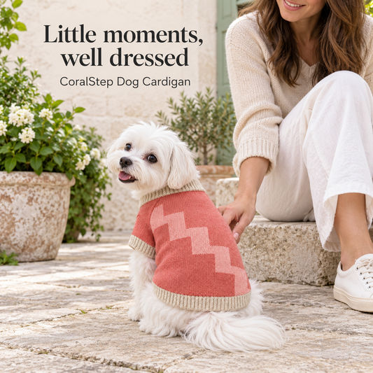 Coral Step Knit Dog Cardigan