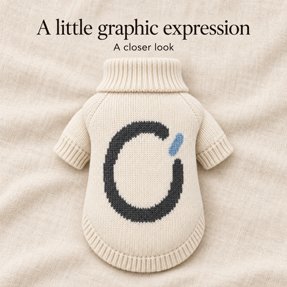 Cream Orbit Knit Dog Sweater
